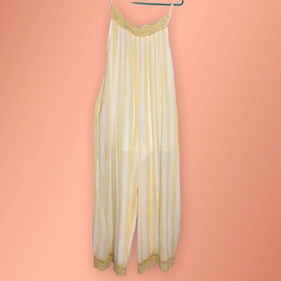 NWT Sleeveless Wide Leg Cropped Jumpsuit Size Large - Picture 2 of 15